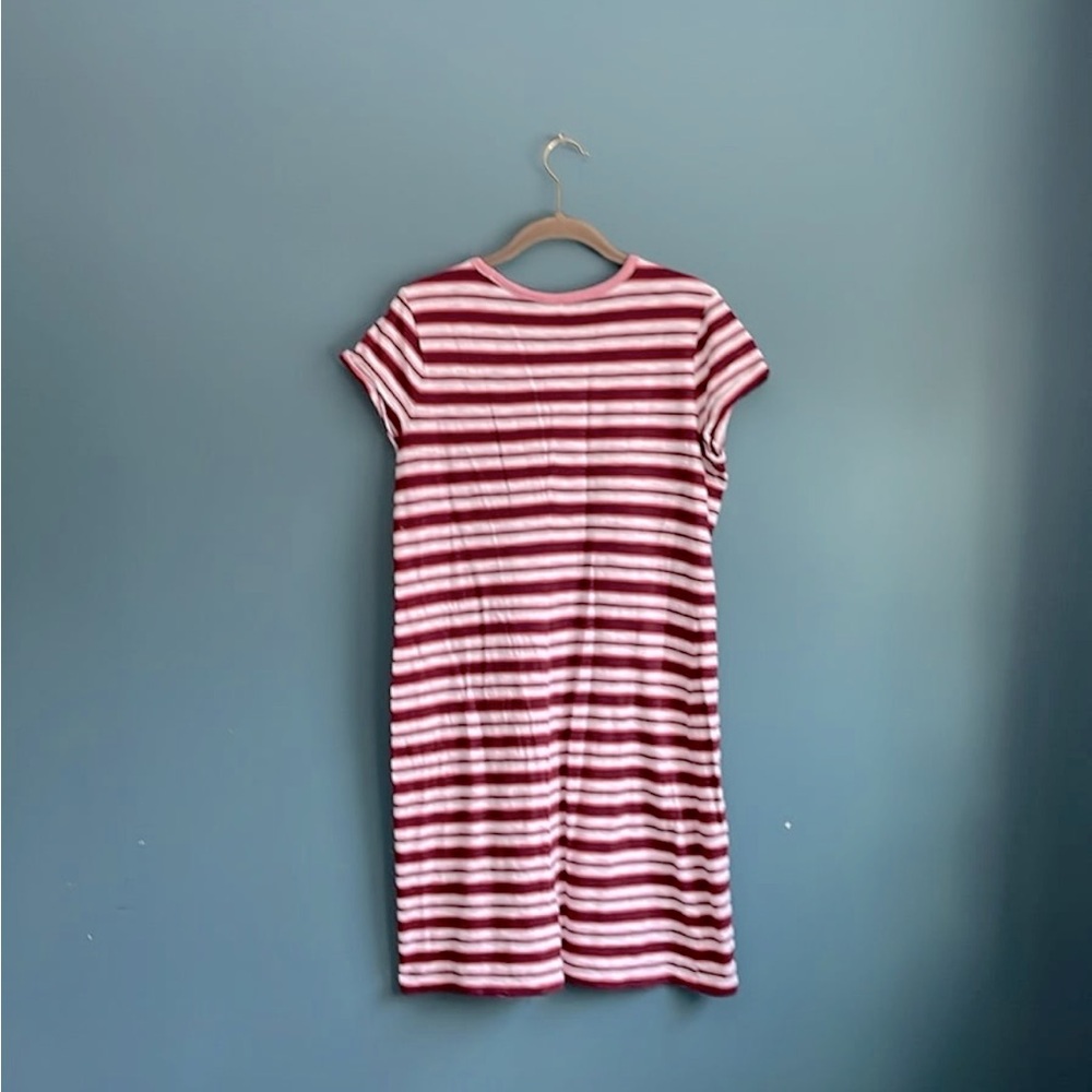 GAP maroon pink and white striped dress women’s size‎ M - Picture 3 of 3